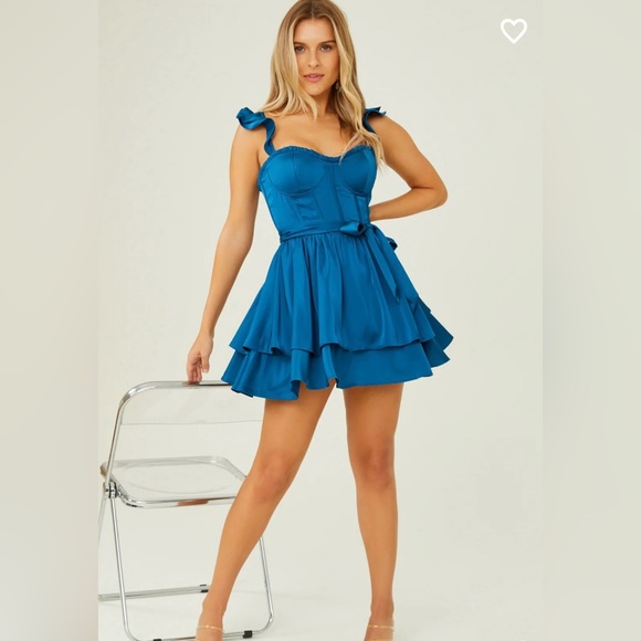 Altar’d State Melney Mini Dress Small Moroccan Blue NWT - Picture 2 of 7